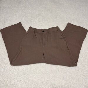 Madewell Women Brown Waffle Pull On Straight Leg Pants